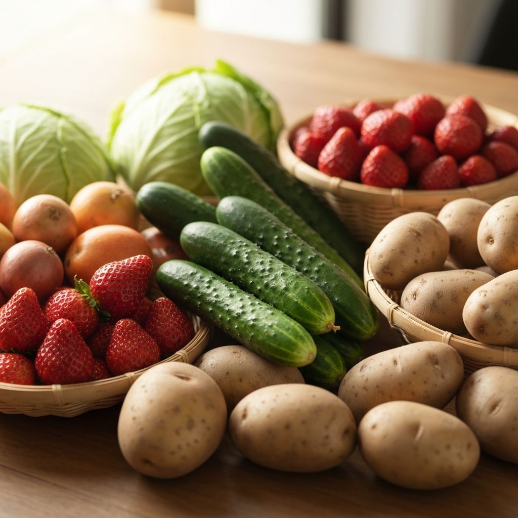 Vegetables and fruits variety